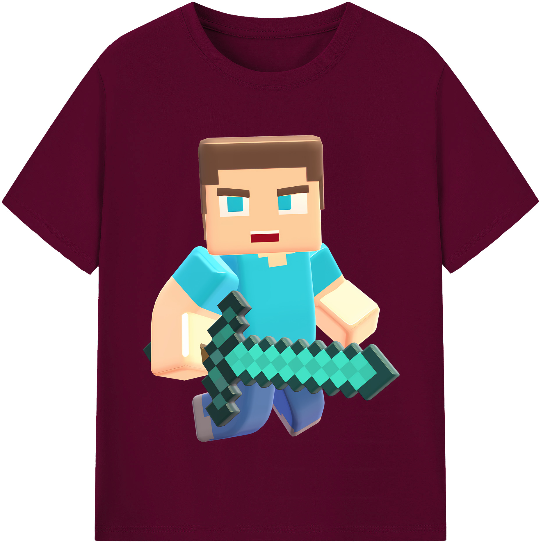 （画像用） マインクラフト ブロックの世界 Minecraft MC Block world レディースカジュアルプリントTシャツ（綿100％）